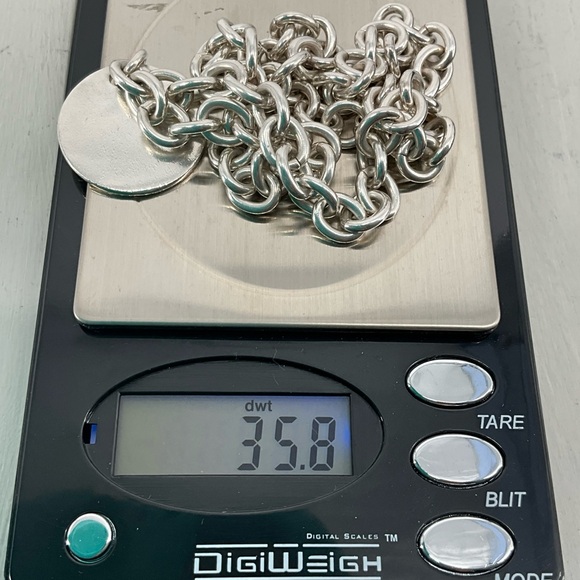 Tiffany & Co Sterling Necklace Chocker Round Tag 35.8 grams - Picture 7 of 7